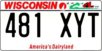 WI license plate 481XYT