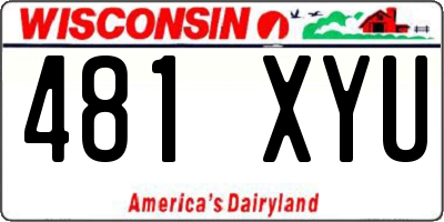 WI license plate 481XYU