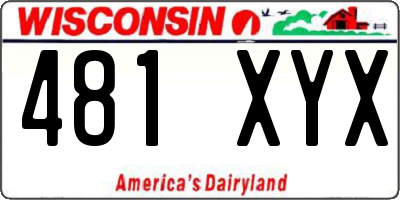 WI license plate 481XYX
