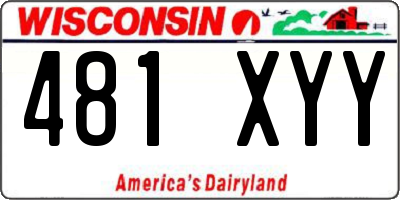 WI license plate 481XYY