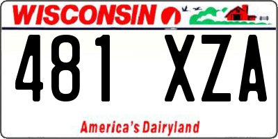 WI license plate 481XZA
