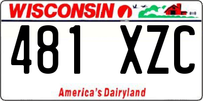 WI license plate 481XZC