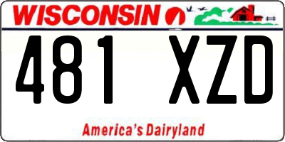 WI license plate 481XZD