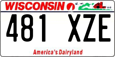 WI license plate 481XZE