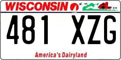 WI license plate 481XZG