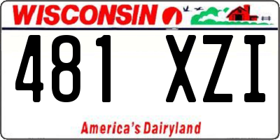 WI license plate 481XZI