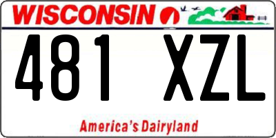 WI license plate 481XZL