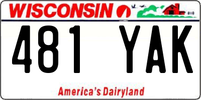 WI license plate 481YAK