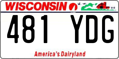 WI license plate 481YDG