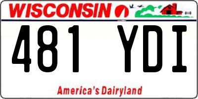 WI license plate 481YDI