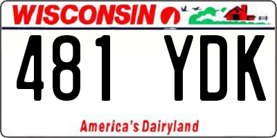 WI license plate 481YDK