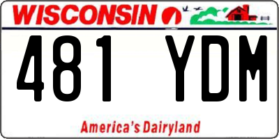 WI license plate 481YDM