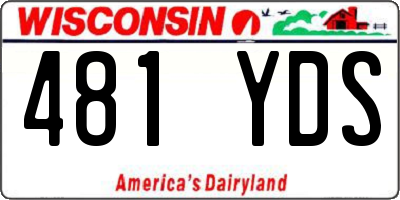 WI license plate 481YDS