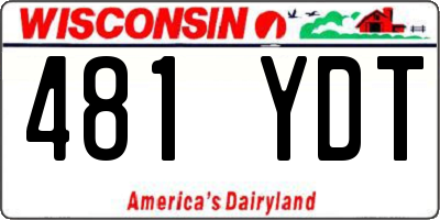 WI license plate 481YDT