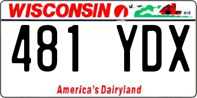 WI license plate 481YDX