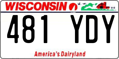 WI license plate 481YDY