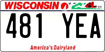 WI license plate 481YEA
