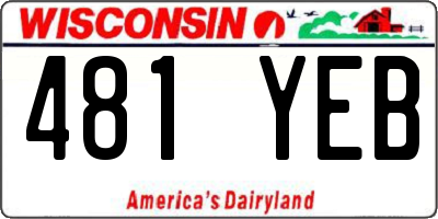 WI license plate 481YEB