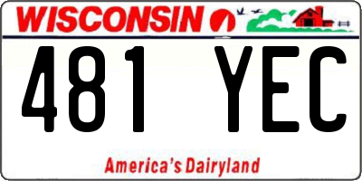 WI license plate 481YEC