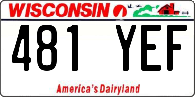 WI license plate 481YEF