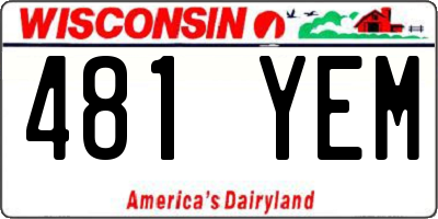WI license plate 481YEM