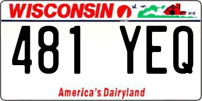 WI license plate 481YEQ