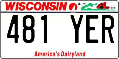 WI license plate 481YER