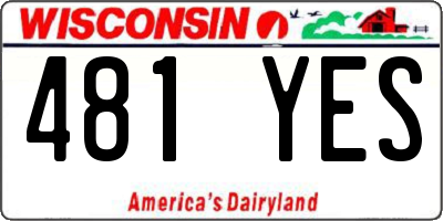 WI license plate 481YES