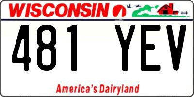 WI license plate 481YEV