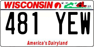 WI license plate 481YEW