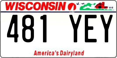 WI license plate 481YEY