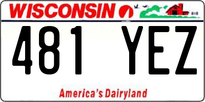 WI license plate 481YEZ