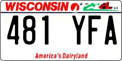 WI license plate 481YFA