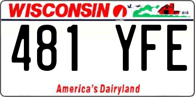 WI license plate 481YFE