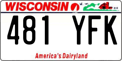 WI license plate 481YFK