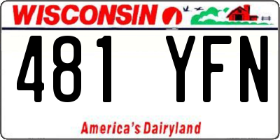 WI license plate 481YFN