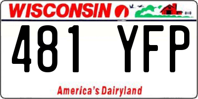 WI license plate 481YFP