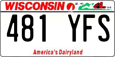 WI license plate 481YFS