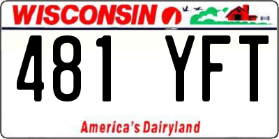 WI license plate 481YFT