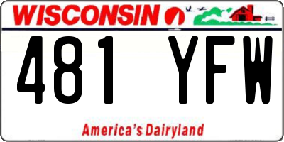 WI license plate 481YFW