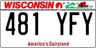 WI license plate 481YFY