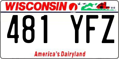 WI license plate 481YFZ