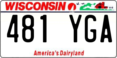 WI license plate 481YGA