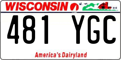 WI license plate 481YGC