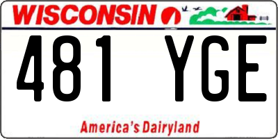 WI license plate 481YGE
