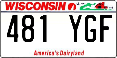 WI license plate 481YGF