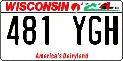 WI license plate 481YGH