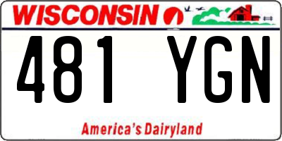 WI license plate 481YGN