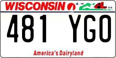 WI license plate 481YGO