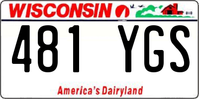 WI license plate 481YGS